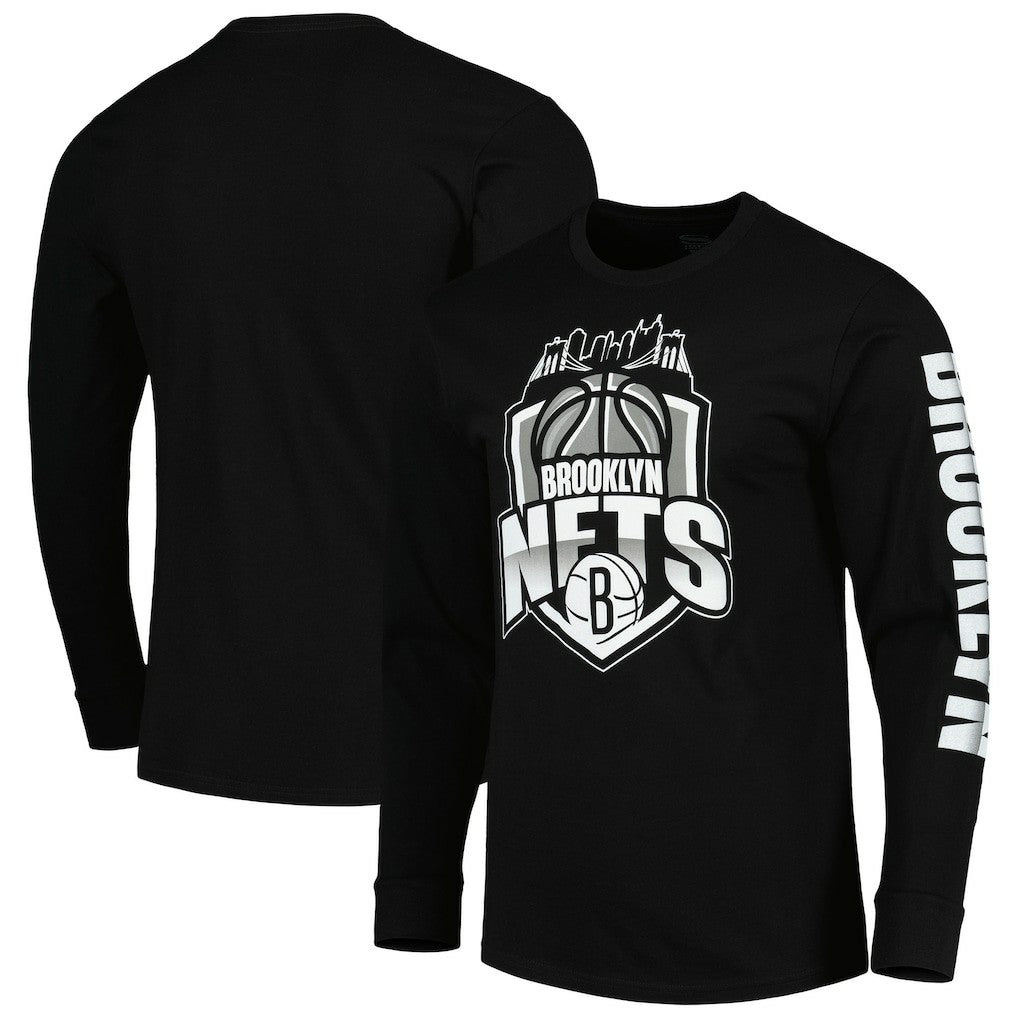 Brooklyn Nets Stadium Essentials Unisex NBA Crest Long Sleeve T-Shirt - Black discount