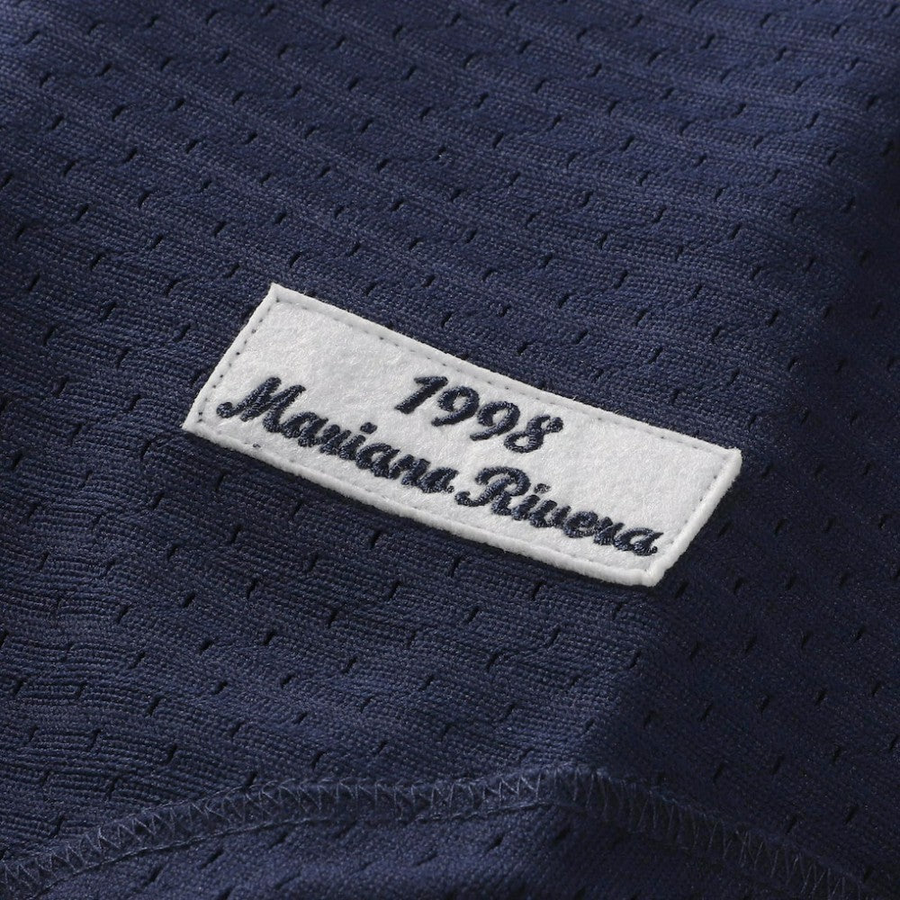 Mariano Rivera New York Yankees Mitchell & Ness Cooperstown Collection Mesh Batting Practice Button-Up Jersey - Navy | New Era