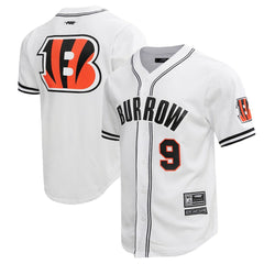 NFL Cincinnati Bengals Joe Burrow  Pro Standard Mesh Baseball Button-Up T-Shirt