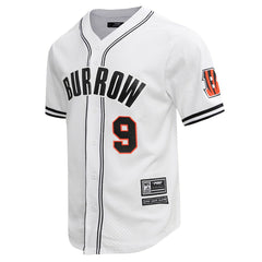 NFL Cincinnati Bengals Joe Burrow  Pro Standard Mesh Baseball Button-Up T-Shirt