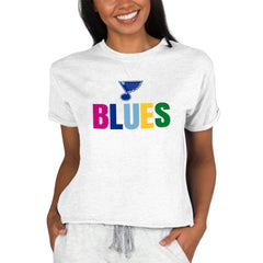 St. Louis Blues Concepts Sport Women's Tri-Blend Mainstream Terry Short Sleeve Sweatshirt Top