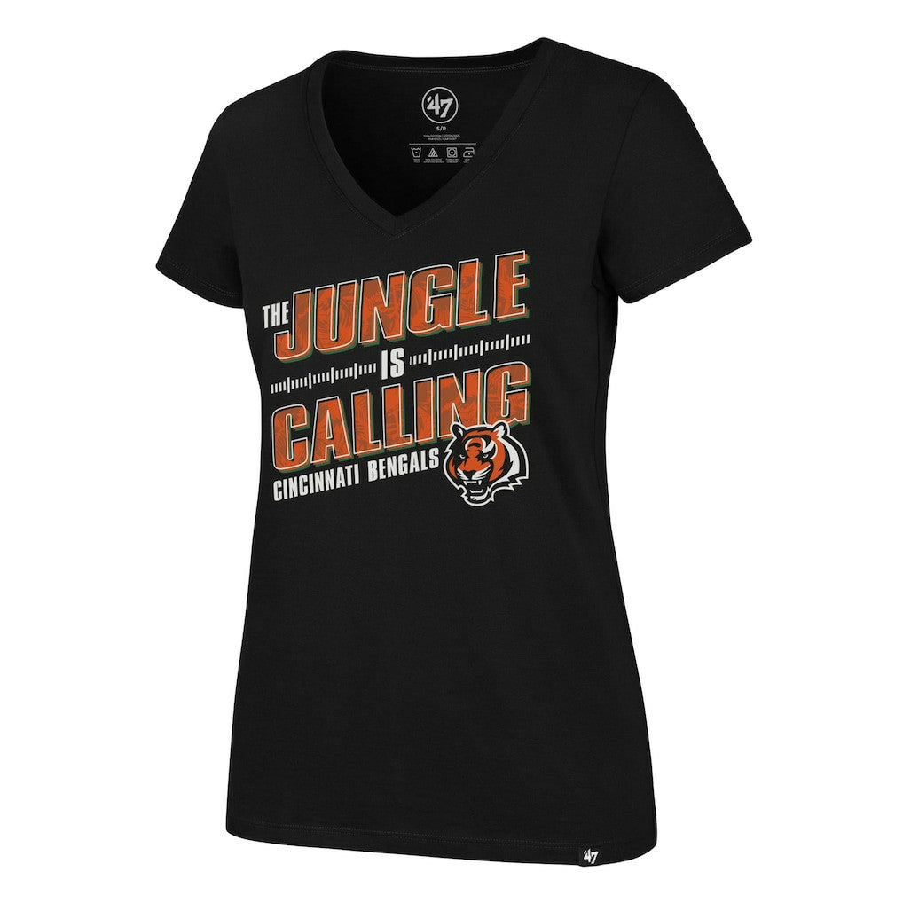 NFL Cincinnati Bengals '47 Women's Team Regional Ultra Rival V-Neck T-Shirt