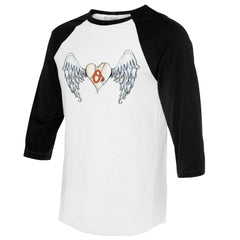 Baltimore Orioles Tiny Turnip Women's Angel Wings 3/4-Sleeve Raglan T-Shirt - White/Black