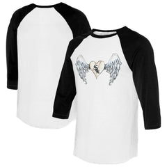 Chicago White Sox Tiny Turnip Women's Angel Wings 3/4-Sleeve Raglan T-Shirt - White/Black