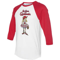 St. Louis Cardinals Tiny Turnip Women's Babes 3/4-Sleeve Raglan T-Shirt - White/Red