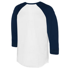 Detroit Tigers Tiny Turnip Women's Base Stripe 3/4-Sleeve Raglan T-Shirt - White/Navy