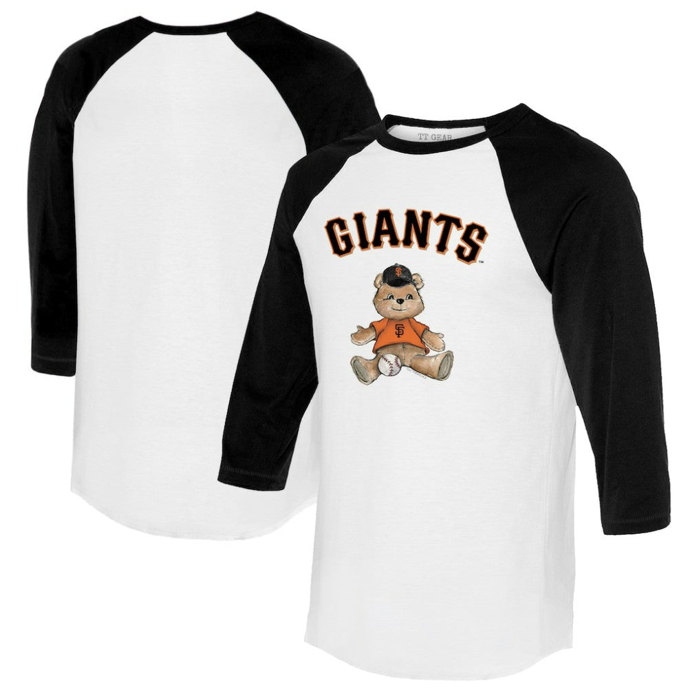 San Francisco Giants Tiny Turnip Women's Teddy Boy 3/4-Sleeve Raglan T-Shirt - White/Black