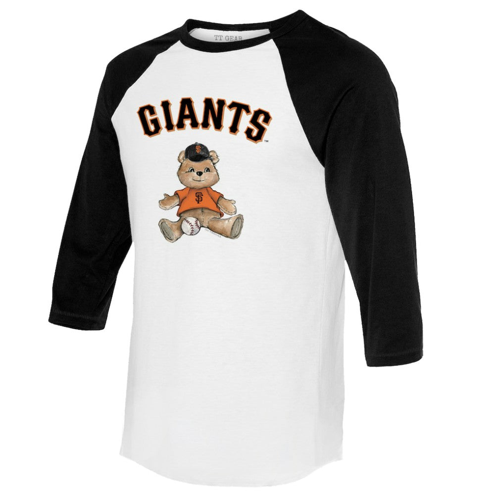 San Francisco Giants Tiny Turnip Women's Teddy Boy 3/4-Sleeve Raglan T-Shirt - White/Black