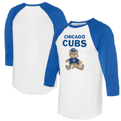 Chicago Cubs Tiny Turnip Women's Teddy Boy 3/4-Sleeve Raglan T-Shirt - White/Royal