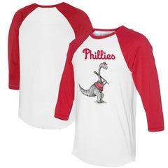 Philadelphia Phillies Tiny Turnip Women's Bronto 3/4-Sleeve Raglan T-Shirt - White/Red