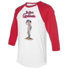 St. Louis Cardinals Tiny Turnip Women's Bubbles 3/4-Sleeve Raglan T-Shirt - White/Red