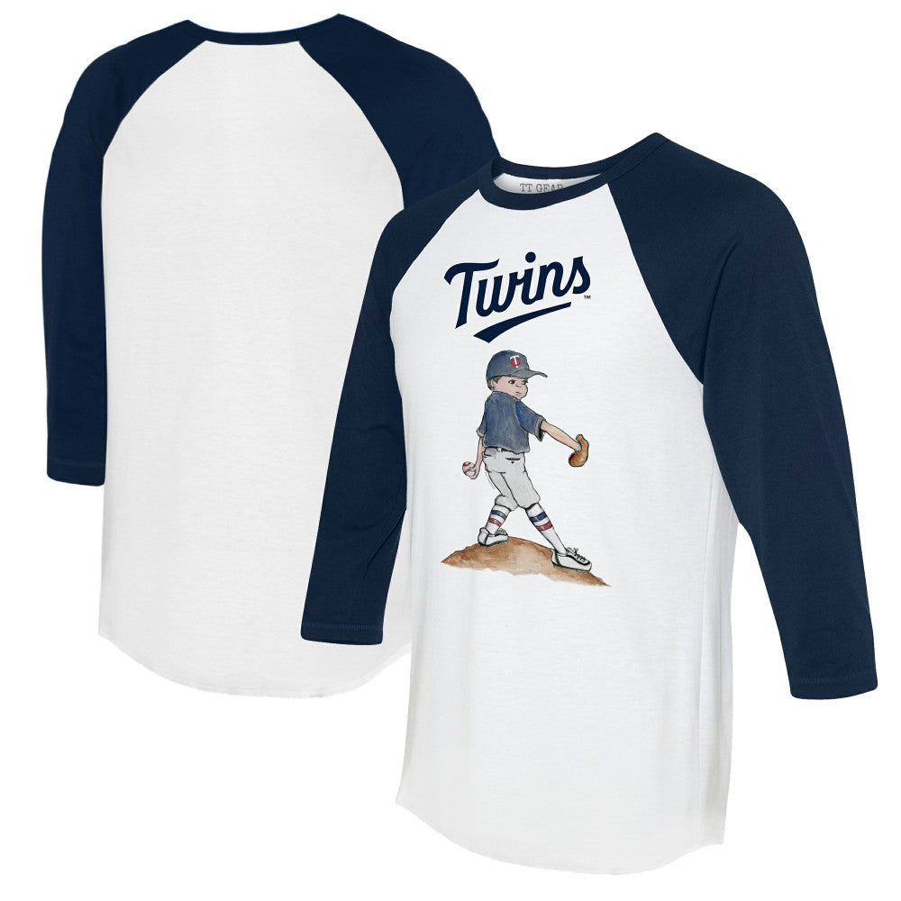 Minnesota Twins Tiny Turnip Women's Clemente 3/4-Sleeve Raglan T-Shirt - White/Navy