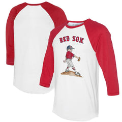 Boston Red Sox Tiny Turnip Women's Clemente 3/4-Sleeve Raglan T-Shirt - White/Red