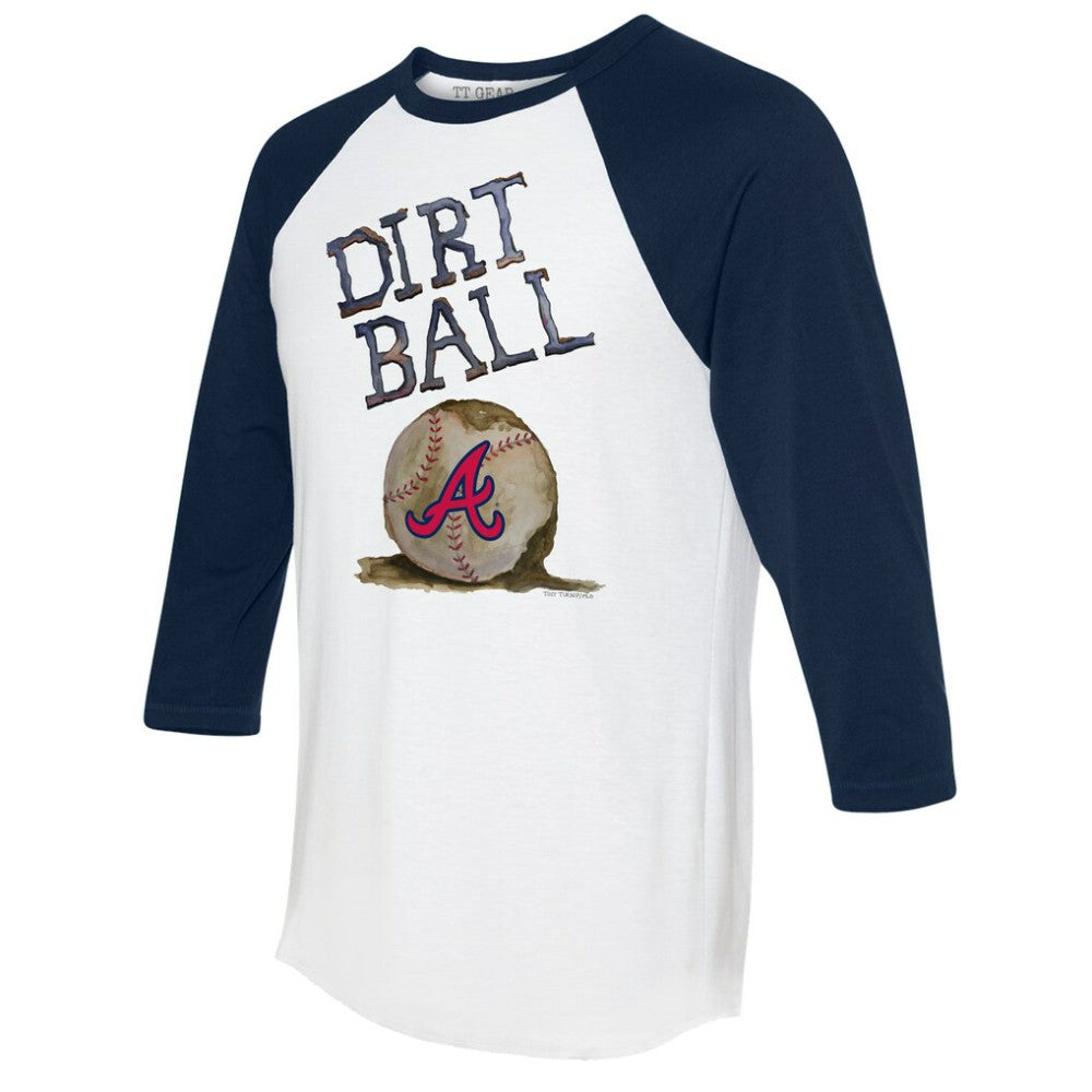 Atlanta Braves Tiny Turnip Women's Dirt Ball 3/4-Sleeve Raglan T-Shirt - White/Navy