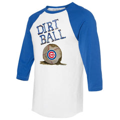 Chicago Cubs Tiny Turnip Women's Dirt Ball 3/4-Sleeve Raglan T-Shirt - White/Royal