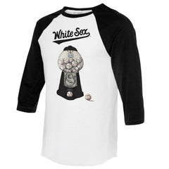 Chicago White Sox Tiny Turnip Women's Gumball Machine 3/4-Sleeve Raglan T-Shirt - White/Black