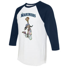 Seattle Mariners Tiny Turnip Women's Jada 3/4-Sleeve Raglan T-Shirt - White/Navy