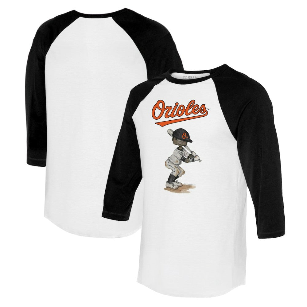 Baltimore Orioles Tiny Turnip Women's James 3/4-Sleeve Raglan T-Shirt - White/Black