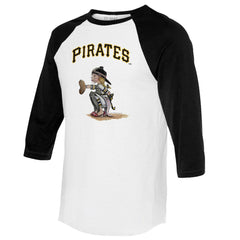 Pittsburgh Pirates Tiny Turnip Women's Kate 3/4-Sleeve Raglan T-Shirt - White/Black