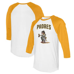 San Diego Padres Tiny Turnip Women's Kate 3/4-Sleeve Raglan T-Shirt - White/Gold