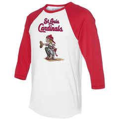 St. Louis Cardinals Tiny Turnip Women's Kate 3/4-Sleeve Raglan T-Shirt - White/Red