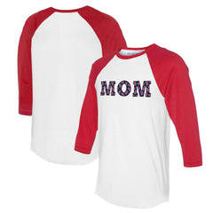 Boston Red Sox Tiny Turnip Women's Logo Mom 3/4-Sleeve Raglan T-Shirt - White/Red