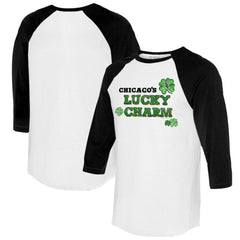 Chicago White Sox Tiny Turnip Women's Lucky Charm 3/4-Sleeve Raglan T-Shirt - White/Black