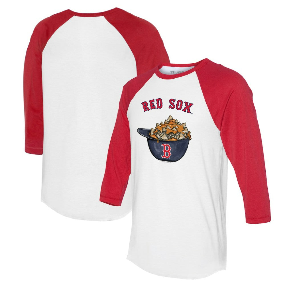 Boston Red Sox Tiny Turnip Women's Nacho Helmet 3/4-Sleeve Raglan T-Shirt - White/Red