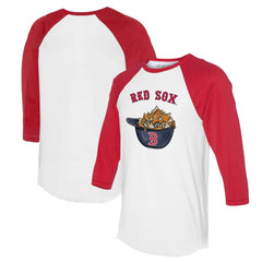 Boston Red Sox Tiny Turnip Women's Nacho Helmet 3/4-Sleeve Raglan T-Shirt - White/Red