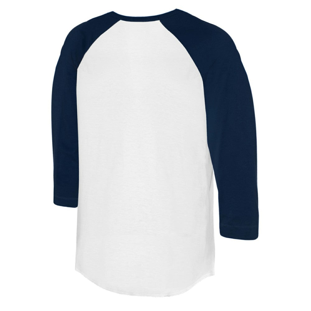 Minnesota Twins Tiny Turnip Women's Peace Love Baseball 3/4-Sleeve Raglan T-Shirt - White/Navy