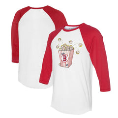 Boston Red Sox Tiny Turnip Women's Popcorn 3/4-Sleeve Raglan T-Shirt - White/Red