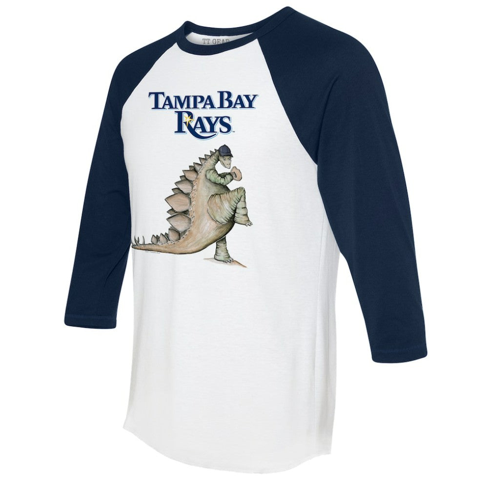 Tampa Bay Rays Tiny Turnip Unisex Stega 3/4-Sleeve Raglan T-Shirt - White/Navy