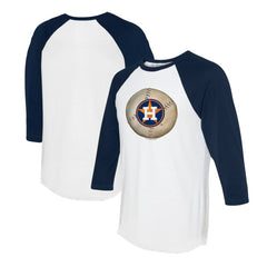 Houston Astros Tiny Turnip Unisex Stitched Baseball 3/4-Sleeve Raglan T-Shirt - White/Navy