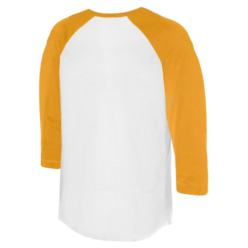 San Diego Padres Tiny Turnip Unisex Sugar Skull 3/4-Sleeve Raglan T-Shirt - White/Gold