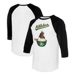 Athletics Tiny Turnip Unisex Sundae Helmet 3/4-Sleeve Raglan T-Shirt - White/Black