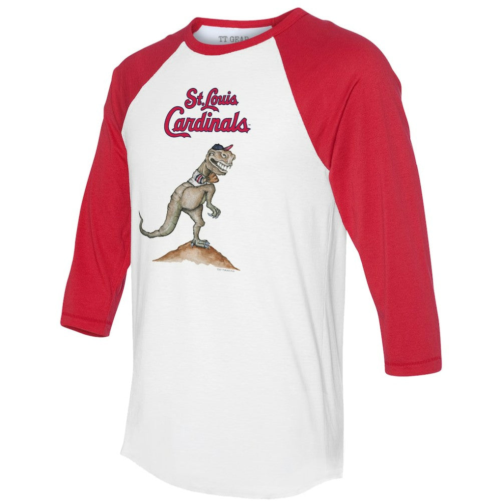 St. Louis Cardinals Tiny Turnip Unisex TT Rex 3/4-Sleeve Raglan T-Shirt - White/Red