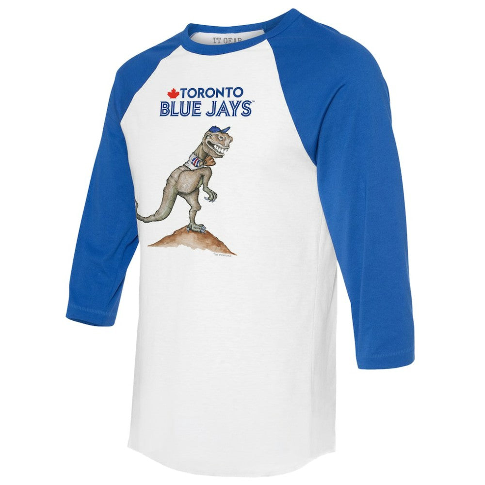 Toronto Blue Jays Tiny Turnip Unisex TT Rex 3/4-Sleeve Raglan T-Shirt - White/Royal