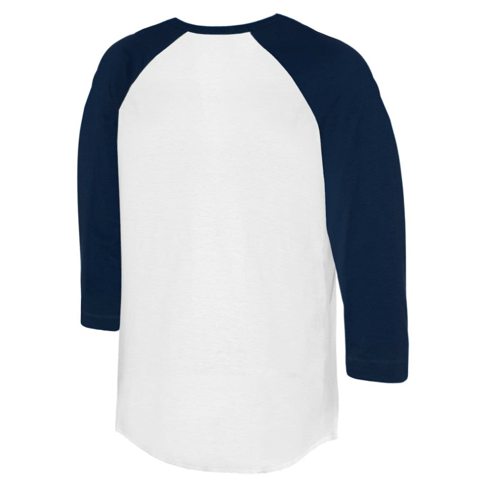 Detroit Tigers Tiny Turnip Unisex Unicorn 3/4-Sleeve Raglan T-Shirt - White/Navy