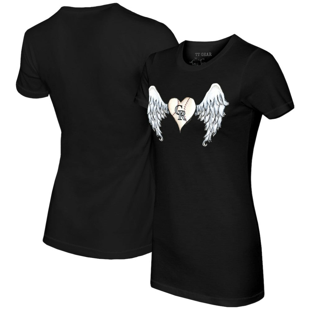 Colorado Rockies Tiny Turnip Women's Angel Wings T-Shirt - Black