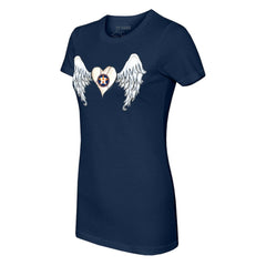 Houston Astros Tiny Turnip Women's Angel Wings T-Shirt - Navy