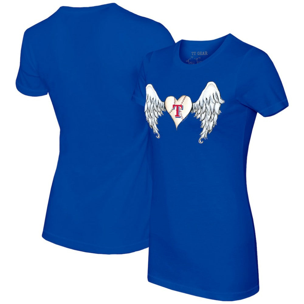 Texas Rangers Tiny Turnip Women's Angel Wings T-Shirt - Royal