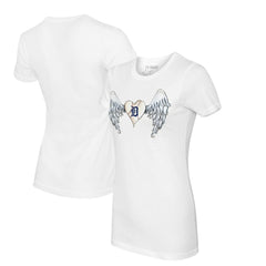 Detroit Tigers Tiny Turnip Women's Angel Wings T-Shirt - White