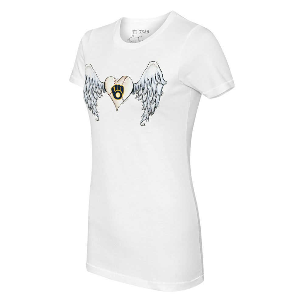 Milwaukee Brewers Tiny Turnip Women's Angel Wings T-Shirt - White