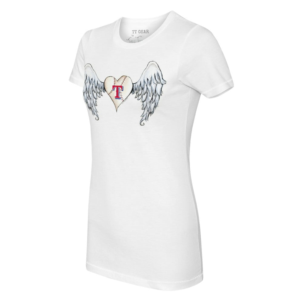 Texas Rangers Tiny Turnip Women's Angel Wings T-Shirt - White