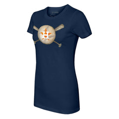 Houston Astros Tiny Turnip Women's Baseball Cross Bats T-Shirt - Navy