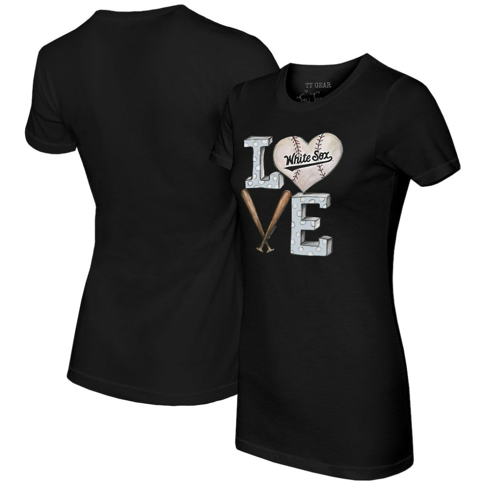 Chicago White Sox Tiny Turnip Women's Baseball Love T-Shirt - Black