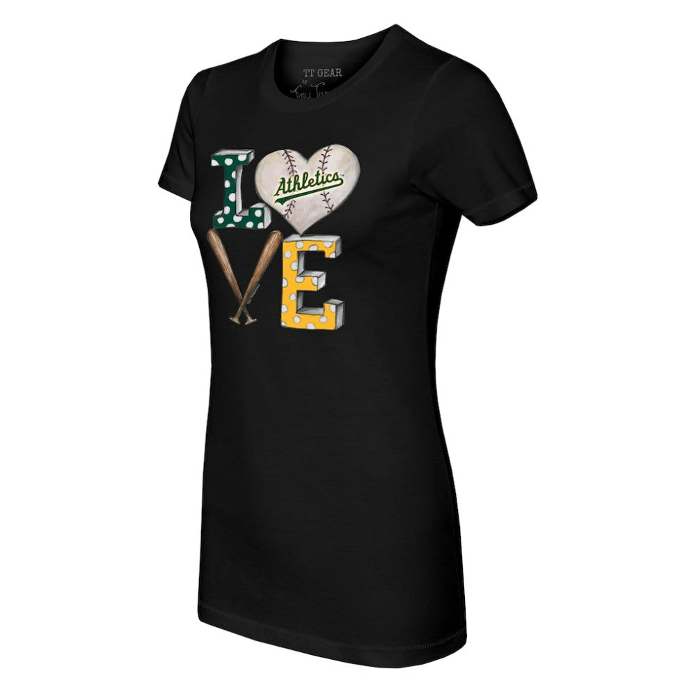 Athletics Tiny Turnip Women's Baseball Love T-Shirt - Black