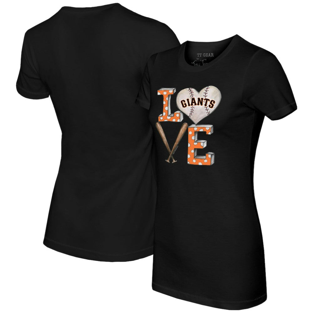 San Francisco Giants Tiny Turnip Women's Baseball Love T-Shirt - Black