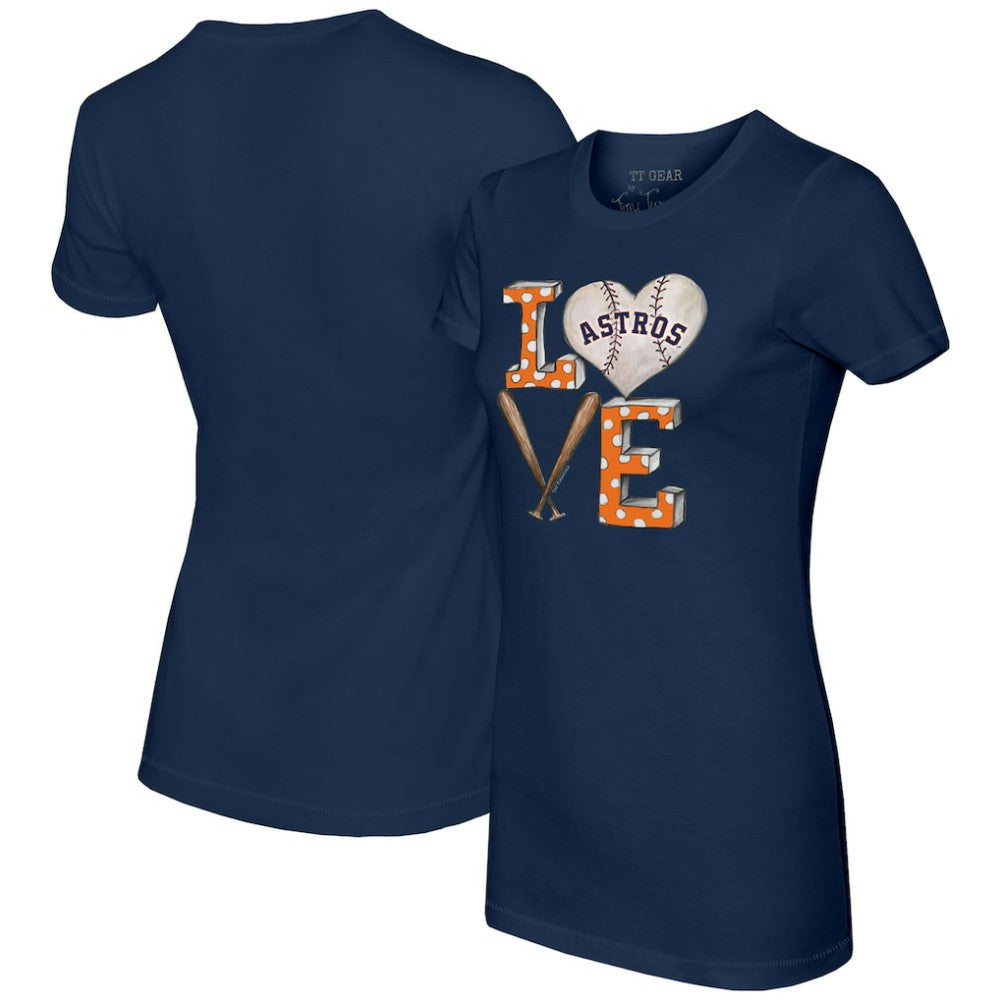 Houston Astros Tiny Turnip Women's Baseball Love T-Shirt - Navy
