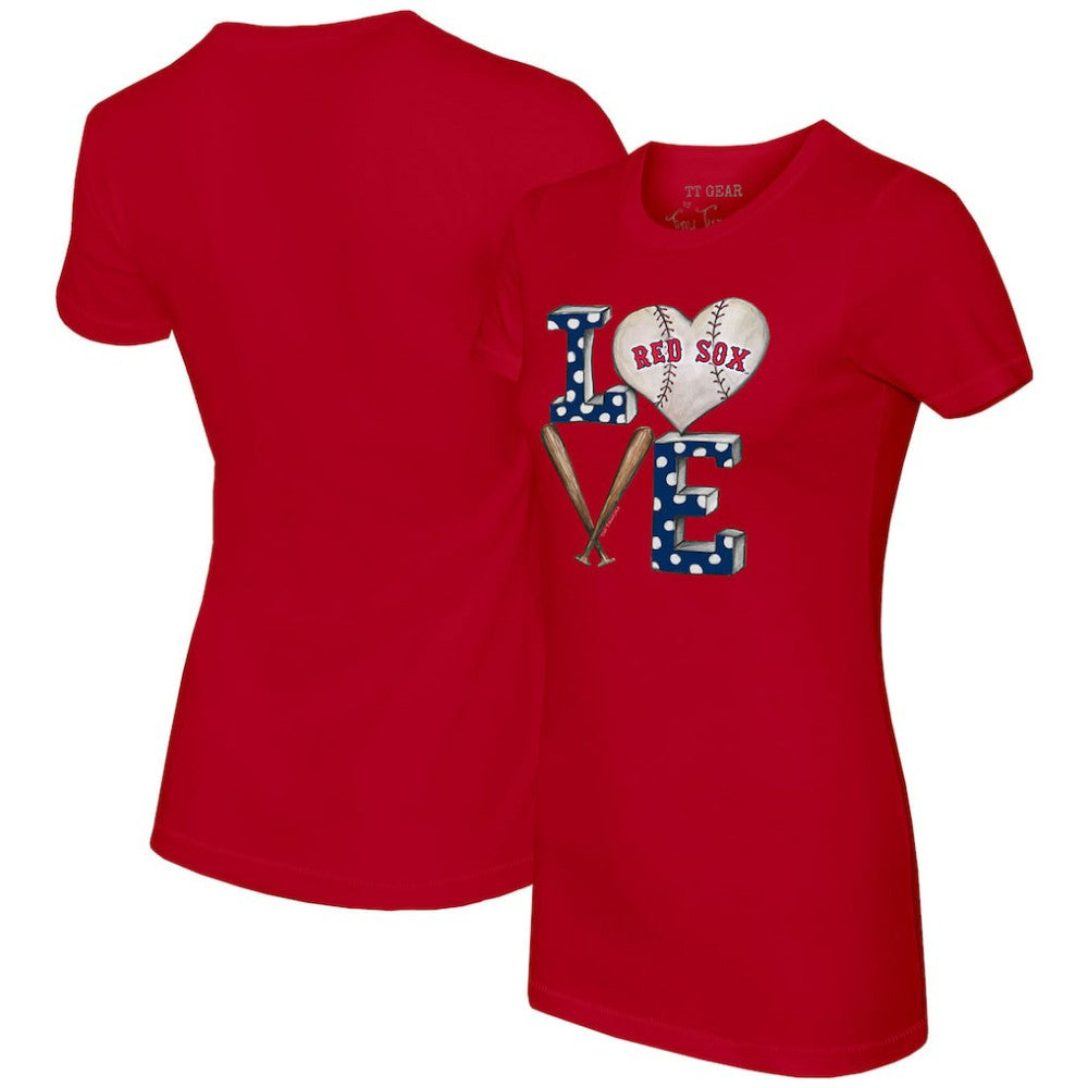 Boston Red Sox Tiny Turnip Women's Baseball Love T-Shirt - Red